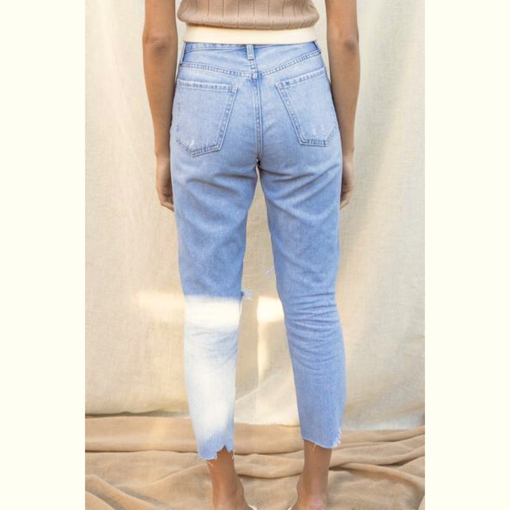 Phoebe Girlfriend Straight Fit Distressed Denim - Picture 3 of 6
